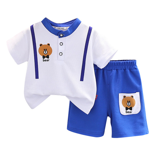 Boys summer clothes 2024 new casual thin short-sleeved suit baby 1 to 6 ...