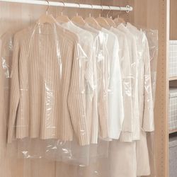 Clothes Dust Cover, Household Transparent Hanging Garment Bag, Dust Bag, Clothes Cover, Dry Cleaning Shop Disposable Coat and Suit Cover