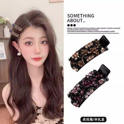 2025 New Korean Style Colorful Rhinestone Hair Clip Side Clip Bangs Forehead Barrette Hair Accessory Duckbill Clip