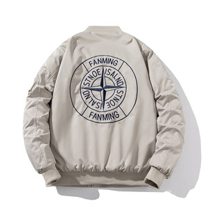 American retro embroidery thickened baseball cotton clothing male couple casual pilot jacket winter thickened cotton jacket
