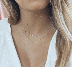 Ivy Acc Exclusive to You ~ French 18K Gold Letter Clavicle Necklace Chiara Lulu Family Necklace