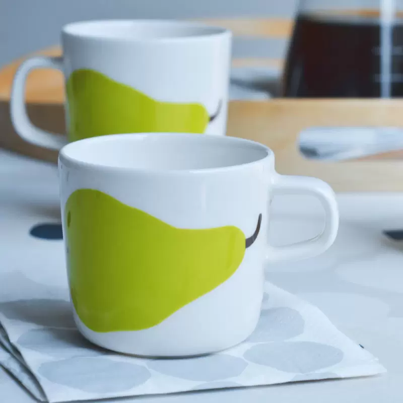 国内现货marimekko芬兰杯子陶瓷马克杯梨手握杯咖啡杯