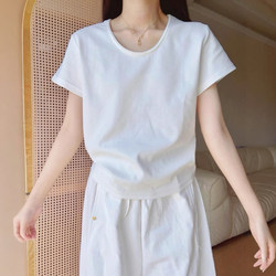 Fashionable U-Neck Drop-Shoulder Short-Sleeve T-Shirt for Women, Summer Casual Short Loose Versatile Slimming Thin Top