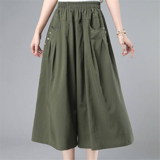 Clearance clearance counter withdraws extra large size fat mm300Jin [Jin equals 0.5kg] loose slimming wide-leg pants for women casual cropped pants for women