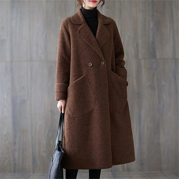 Fat mm300Jin [Jin equals 0.5kg] mid-length coat for women in lambswool
