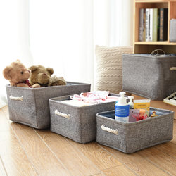 Clothes Storage Box, Cotton and Linen Canvas Storage Bag, Storage Magic Tool, Clothes Organizing Box, Car Toy Fabric Storage Box