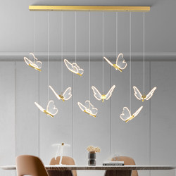 Light Luxury Modern Minimalist Bar Restaurant Chandelier Creative Butterfly Home Dining Table Lamp Front Desk Long Lotus Leaf Chandelier