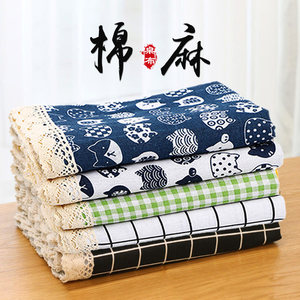 
Cotton and linen tablecloth fabric internet celebrity fresh Nordic ins style desk cloth rectangular coffee table dustproof mat dining table cloth