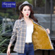 
2025 Autumn and Winter Mother's Wear Warm Plus Velvet Thickened Plaid Shirt for Middle-aged and Elderly Women Loose Mid-Length Jacket Popular Style
