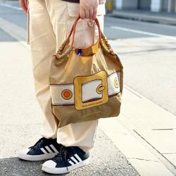 Japanese Ball Chain Gold Buckle Embroidered Eco-Friendly Cloth Bag for Commuting, Work, Shopping, Single Shoulder, Crossbody