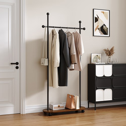 Used Coat Rack for Entryway and Bedroom, Floor-Standing Double-Layer Clothes Rack, New Model for Home Use, Movable Clothing Storage Rack