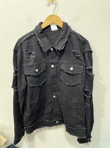 
Loss clearance spring and autumn plus size plus size men's fashion ripped trend brand casual lapel denim jacket jacket