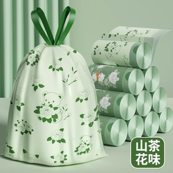 Micro-Clean Camellia Garbage Bags for Home Use, Thickened, Large, with Drawstring, No Tearing, Economical Pack, Extra-Large for Kitchen and Dormitory
