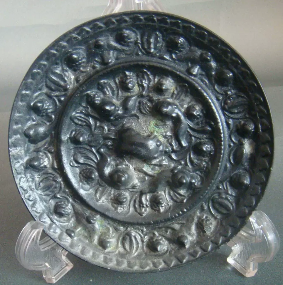 三生蔵 唐物 古銅 葡萄鏡 円鏡 銅鏡 風水古銅鏡 中国古玩