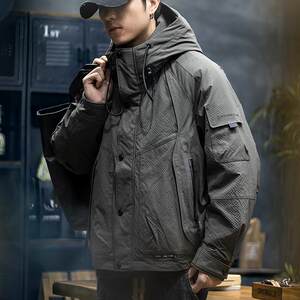 
Down jacket men's winter 2024 new trendy brand thickened hooded American top men's workwear down jacket winter