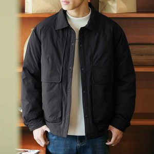 
90 duck down shirt style light down jacket for men 2026 winter new loose casual lapel warm work jacket