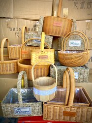 Woven Straw Baskets, Hand-Held Flower Baskets, Bamboo Weaving, Floral Art, Dried Flowers, Opening Ceremony Flower Arrangements, Fruit Baskets, Postpartum Rattan Small Flower Baskets