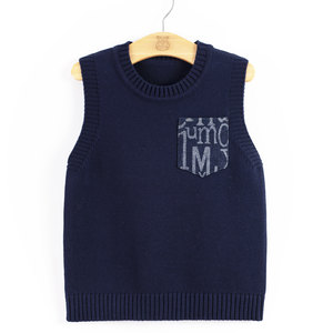 
Children, boys, middle and large children, cotton thread pullovers, spring and autumn new style pocket cotton vests, waistcoats and vests sweaters