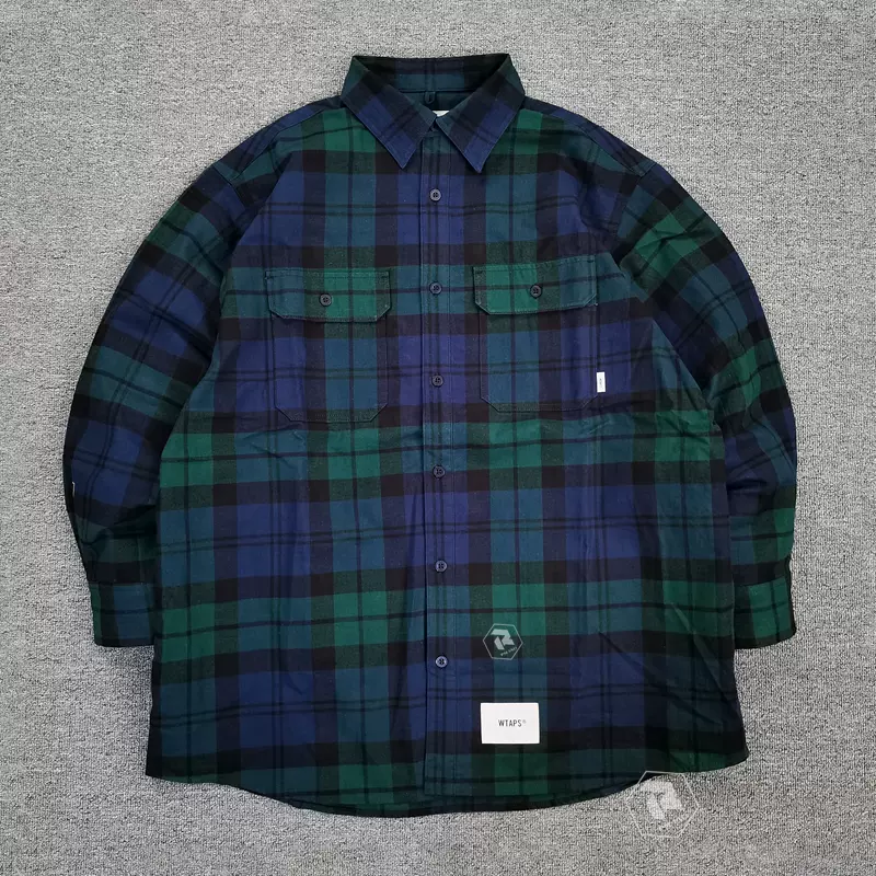 飘渺现货WTAPS DECK LS COTTON FLANNEL TEXTILE 格子衬衫男22AW-Taobao