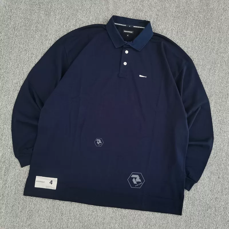 飄渺現貨DESCENDANT CACHALOT POLO LS 小鯨魚刺繡長袖POLO衫22SS-Taobao