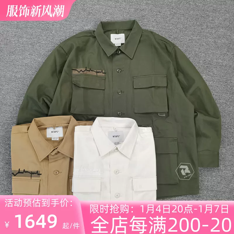 飘渺现货WTAPS JUNGLE 01 LS COTTON.TWILL 四袋长袖衬衫外套21AW-Taobao