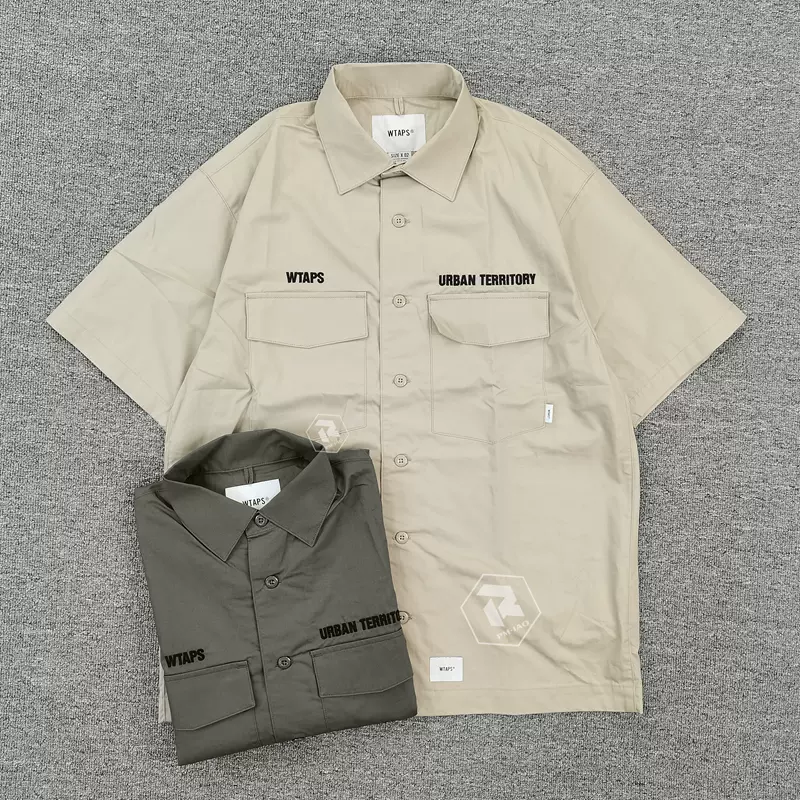 飄渺現貨WTAPS BUDS SS COTTON TWILL兩袋工裝短袖襯衫男22SS-Taobao