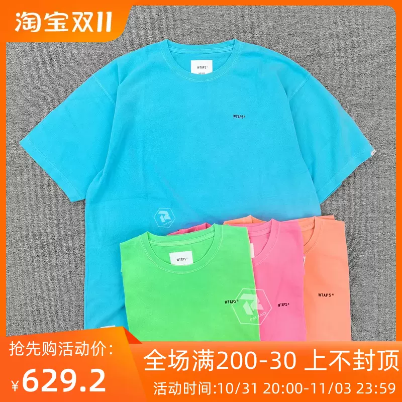 飄渺現貨WTAPS FLAT 01 COTTON tee水洗刺繡糖果色短袖T恤男21SS-Taobao