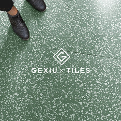 Green Terrazzo Floor Tiles Bathroom Tiles Retro Floor Tiles Restaurant Kitchen Courtyard Antique Non-Slip American Indoor