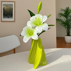 Simulated Lily Green Plant Decorative Flower Arrangement Living Room Ceramic Vase Accessible Luxury High-End Artificial Flower Floral Arrangement