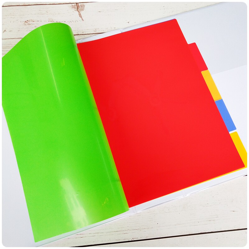 플라스틱 분류 용지 컬러 A4 구분지 루스리프 용지 부드러운 서류 분류 카드 용지 5 페이지 공백 파일 인덱스 라벨 -