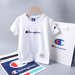 Family Matching Outfits Pure Cotton Short-Sleeve T-Shirts Unisex Children's Half-Sleeve White Spring/Summer Inner Wear with Letter Embroidery