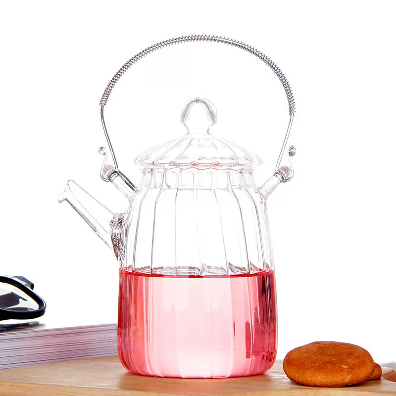 玻璃茶壶套装创意提梁泡花茶壶透明蜡烛加热温茶办公室单人