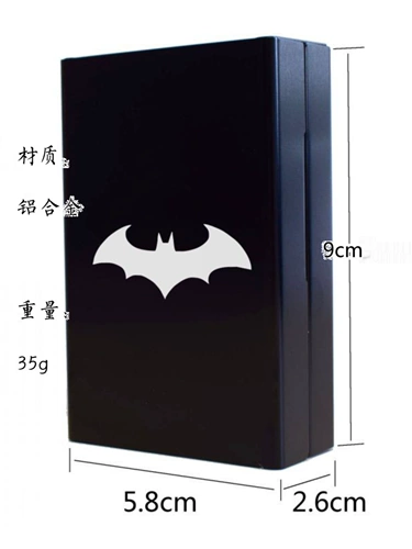 Мужской черный портативный резной мультяшный металлический ультратонкий портсигар, алюминиевый сплав
