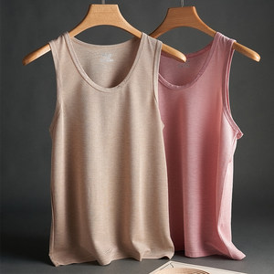 Tank top for men's summer thin linen and cotton feel sleeveless round neck camisole, breathable and quick drying base, slim fit inner layer