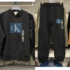 
New Year's Day Huge Offer Canadian CK Autumn and Winter Men's Velvet Large Label Round Neck Pullover Sweatshirt with Cuffed Sweatpants