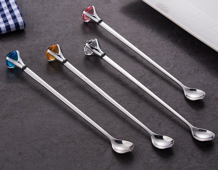 onlycook创意镶钻石长柄勺子