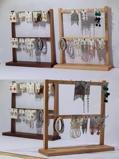 端材 飾り棚 収納 ブナ材キーホルダー＆ジュエリーディスプレイスタンド - シンプルな