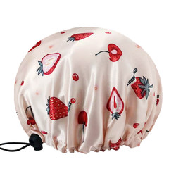 Adult Double-Layer Shower Cap for Women, Adjustable, Cute Printed Children's Shower Cap, Waterproof Bathing Shower Cap, Oil-Proof and Dust-Proof Cap