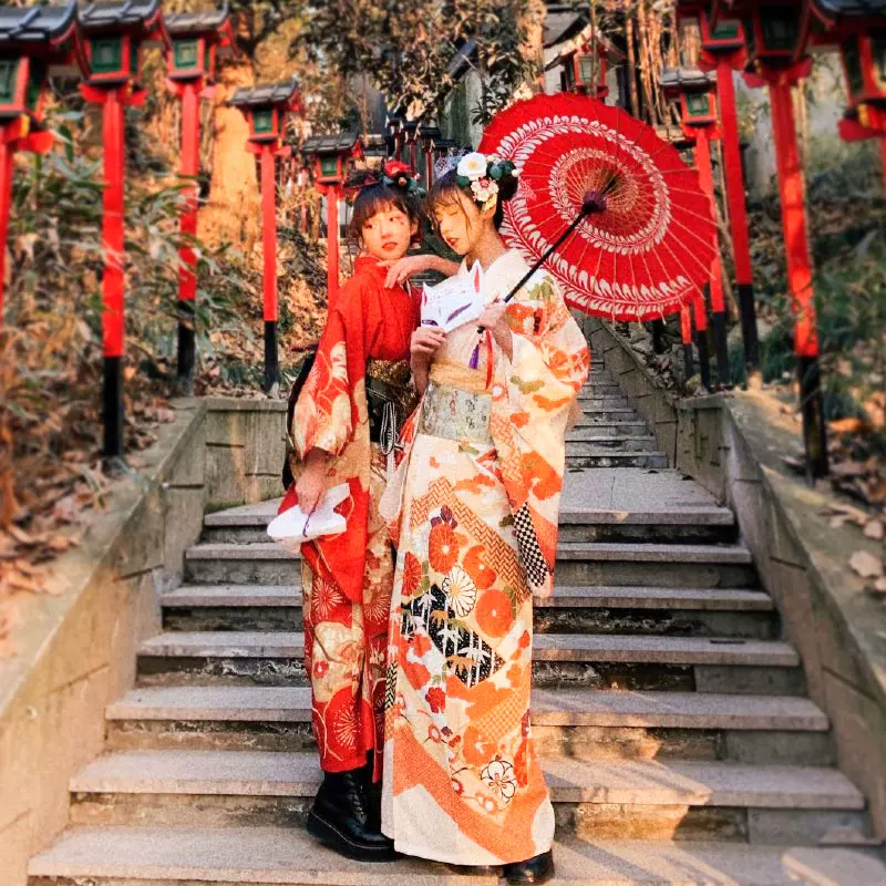 和服改良女日式正装传统女装拍照浴衣日本神明少女日系写真服夏