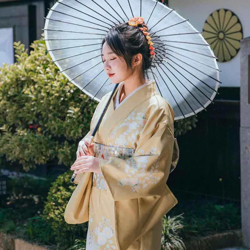 日式和風浴衣改良版和服夏季日本神明少女現代女正統洋裝櫻花-Taobao
