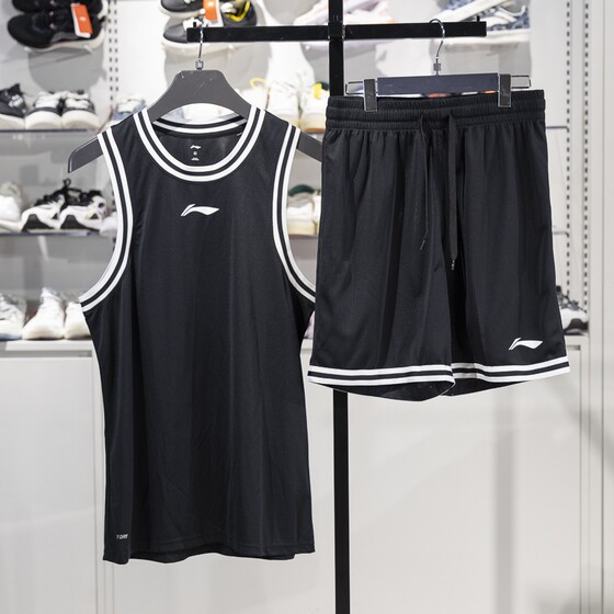 
Li Ning game suit men's summer basketball sportswear sleeveless vest sweat-absorbent breathable basketball uniform AATU043
