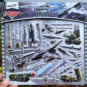 
Boy missile rocket fighter cartoon three-dimensional space astronaut bubble sticker superman foam sticker toy
