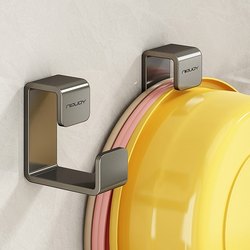 Stainless Steel Basin Hook Bathroom No-Drill Storage Rack Bathroom Wall-Mounted Basin Organizer Hanging Basin Holder