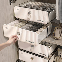 Youqin Underwear and Socks Storage Box, Household Drawer-Type Compartment Organizer, Three-In-One Organizer for Intimate Clothing
