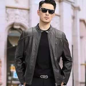 
Men's leather jacket genuine leather top layer cowhide thin American leather jacket men's retro motorcycle 2026 spring and autumn