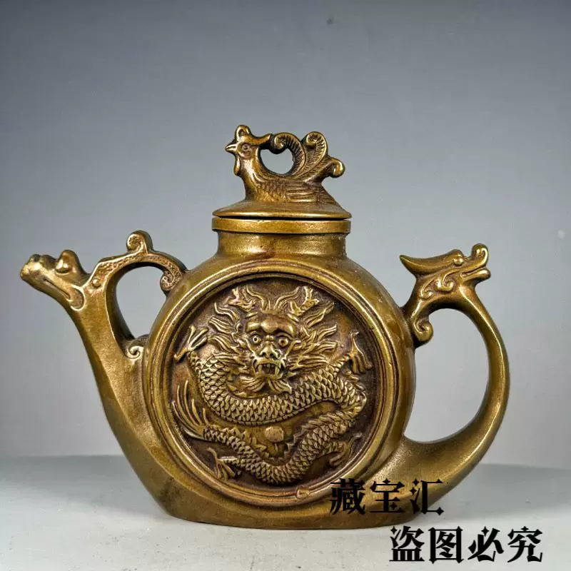 古董品 大明宣德年製在銘 古銅製 象 茶壺 酒壺 急須 茶道具