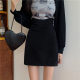 Large -size skirt female spring and autumn 2024 new fat MM high -waisted slim A -line skirt folded hip skirt to cover the belly
