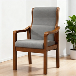 Solid Wood Chair with Armrests and Backrest, Office Meeting Chair, Comfortable for Long Sitting, Mahjong Chair, Staff Chair, Study Chair