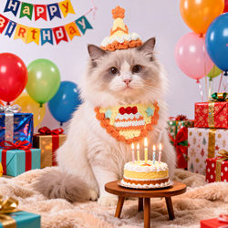 Cat and Dog Neck Scarf Birthday Decoration New Year Clothes Accessories Cake Hat Bib Pet Kitten Saliva Towel