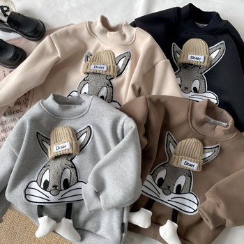 Winter cartoon cute velvet warm tops for boys and girls